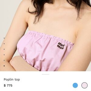 Miu Miu poplin top size 36 Alabaster Pink